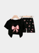 Bow Black T-shirt And Shorts Set
