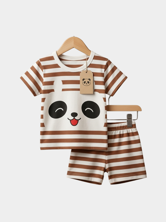 Panda Step T-shirt And Shorts Set