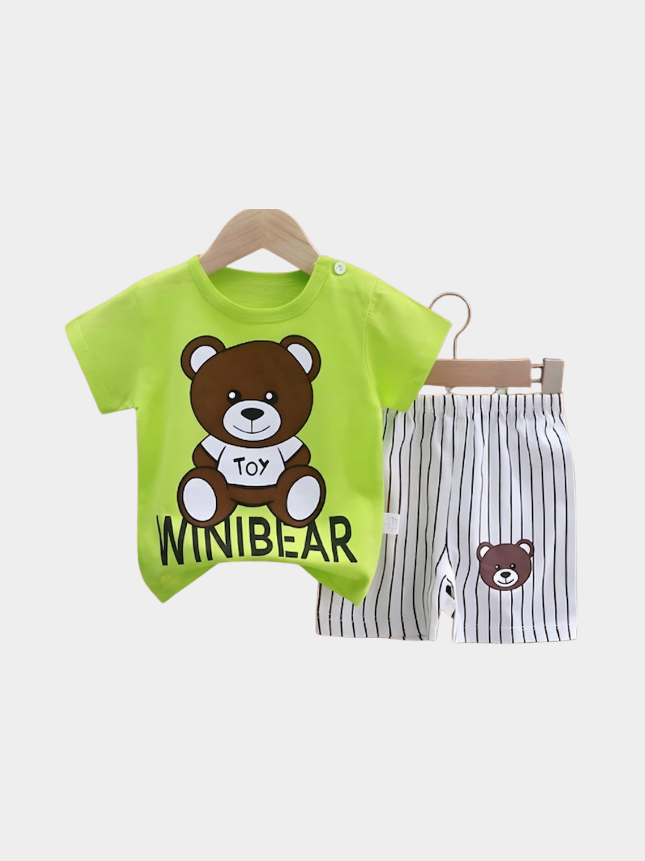 Panda Green T-shirt And Shorts Set
